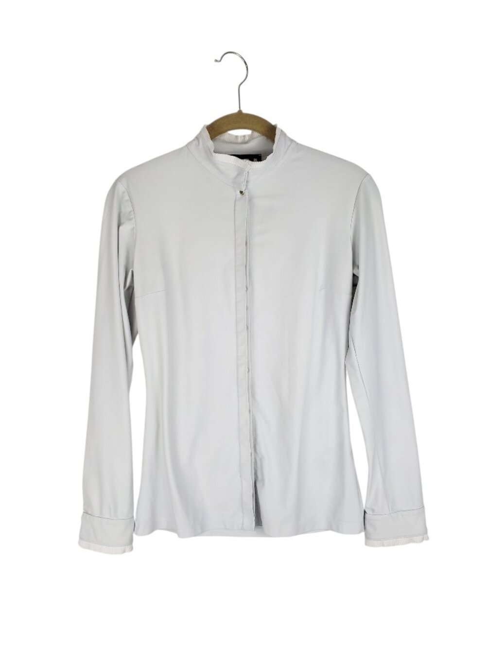 Dada Sport Vendetta Show Shirt Equestrian White Button Up Stand Collar Womens XS